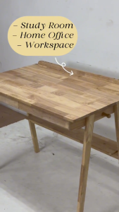 [FREE INSTALLATION] Como Home Solid Rubberwood Study Table with Drawers Chair Meja Belajar Meja Muji Style Computer Desk