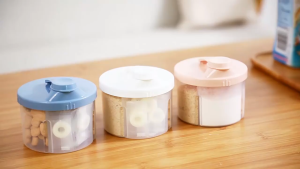 [SG] 240ml 4 Grid Baby Portable Milk Powder Box Baby Food Storage Box Infant Milk Powder Box Toddler Kids Snacks Container