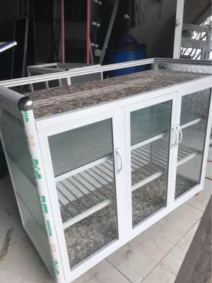 Tủ chén để bếp ga mặt vân đá