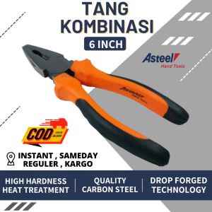 Tang Kombinasi 7inch 170mm Combination pliers 7\\\" ASTEEL\nASTEEL Tang Kombinasi 8 inch 190mm tang potong kabel kawat besi tembaga listrik Combination pliers\nPROMOCOD Tang Kombinasi 6inch 150mm Combination pliers 6\\\" ASTEEL