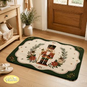 VIKAMA Retro Winter Snowman Doormat Non-Slip and Machine-Washable Entryway Rug Christmas Entryway Decorative Mat Home Decor