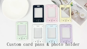 Music Player Photocard Holder Keychain Acrylic Card Holder Student Card Protective Case For Gift