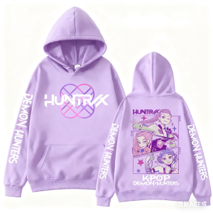 Harajuku Kpop Demon Hunters Graphic Hoodie Mira Rumi Zoey Huntrix Print Hooded Pullover Man Woman Fans Gift Casual Sweatshirt