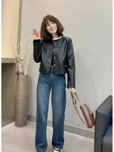 Summer New Style Womens Slim Fit Straight Leg Jeans Four Way Stretch Lyocell Denim Retro American Trend Small Size Spring Autumn