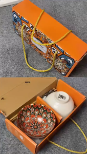 Hampers Parcel Mangkok Piring Keramik Set / Mangkuk Sovenir Bohemian Style Hampers Sudah SNI