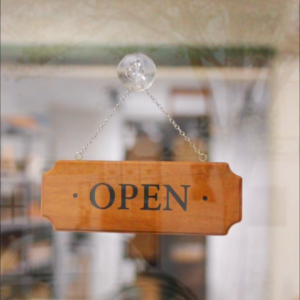 Sign Open Closed Gantung Kayu + Stiker Tanda Pintu Kaca Toko - INPI HOUSE