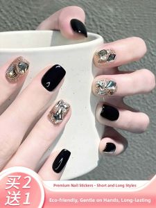 MONLEYTA | 2025 New Cats Eye Nail Tips Wearable False Nails Autumn Winter Long Short Complete Set Finished Product Nail Art Design