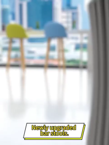 ALIVIA.Bar Stools Simple High Stools Dining Chairs with Leather Back Metal Stools