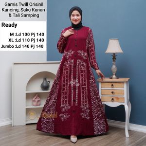 gamis twill terbaik motif terbaru motif cantik motif elegan gamis pakaian muslim terlaris