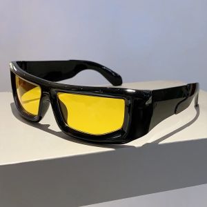 KAMMPT Men Y2k Punk Mirror Sunglasses New Metallic Rim Outdoor Sports Womens Shades Trendy Brand Design Vintage UV400 Eyewear