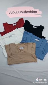 Modern Top เสื้อสาวอวบ(ไม่มีฟองน้ำ) ซับใน 2 ชั้น หน้าอก 35-50 นิ้ว พร้อมส่ง เสื้อกล้ามคอเหลียมตัวยาว#489