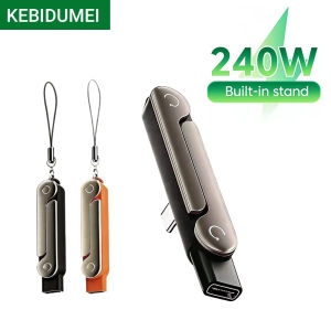 Kebidumei | 240W Type C Phone Charging Bracket Adapter Fast Charging OTG Type-C Male to USB-C Female Converter With Foldable Holder