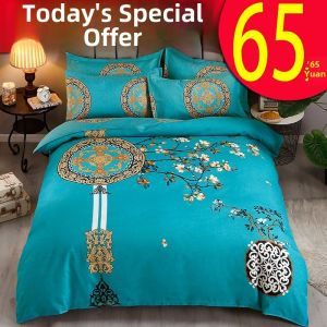 Thickened Pure Cotton Bedding Set Plant Floral Wedding Duvet Cover Bed Sheet 1.8/2.0m Bed Accessories Quilt Cover Sheet Pillowcase