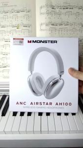 Monster | Monster Airstar AH100 ANC Bluetooth 6.0 Over-Ear Headphone with Active Noise Canceling -45dB Powerful Bass Wireless/Wire Headset