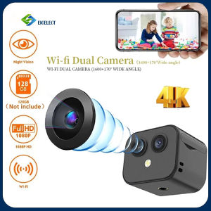 NICELECT HD 4K Mini WiFi IP Camera Wireless Security Monitoring Micro Dual Cam Night Photo Smart Home Sports Built-in Battery Monitor