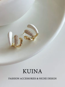 kuina | Niche Design Enamel Earrings Silver Plated Golden