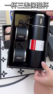 500ml Vacuum Flask With Cup Lid Gift Box Set Thermos Hot Cold Insulated Water Bottle Botol Air Panas