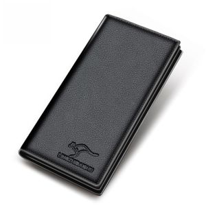 กระเป๋าเงินหนังนิ่มทรงยาวสำหรับผู้ชาย กระเป๋าถือแบบลำลอง แฟชั่นเกาหลี ซิปปิด กระเป๋าสตางค์หนัง PU วัสดุใหม่ กระเป๋าสตางค์หนังแท้