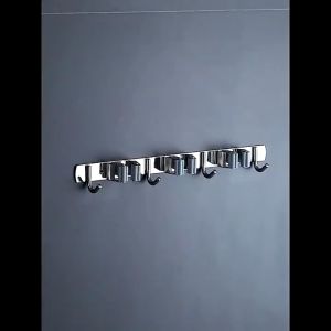 【Malaysia Stock】Punch Free 304 Stainless Steel Mop Holder Wall Mounted Mop Broom Hanger Clip Heavy Duty Multifunctional Cleaning Tools Organizer Waterproof Rustproof Storage Rack for Bathroom Kitchen Home Household
