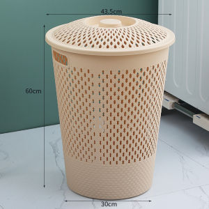 Plastic Laundry Basket with Lid Dirty Clothes Storage Basket Clothes Basket Toy Simple Home Laundry Baskets Barrel