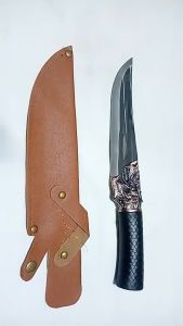 Dragon Head Knife Bone Removal Forged Blade Slicing Knife Bone Meat Knife with Leather Cover