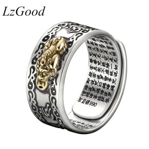 Nhẫn Tỳ Hưu Tài Lộc May Mắn Chất Liệu Bạc 100% Nhẫn Chuyển Giao