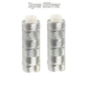 2pcs Cross Stitch Thread Gold and Silver Thread Bright Line String Handmade Crafts Accessories for DIY Knitting and Sewing