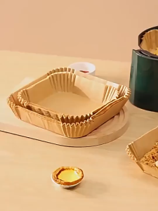 100 pcs Disposable Air Fryer Paper Baking Square Paper Oil-proof Parchment Paper Oil-Proof  Waterproof Heat-resistant Non-stick for Barbecue  Fryer & Oven Use