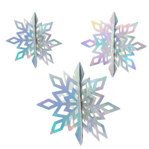 6 Pieces/bag Christmas Colorful Folding Snowflake Pendant Room Door Decoration New Year Festival Celebration DIY