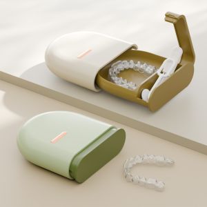 Portable Pull Out Aligner Storage Case Invisible Orthodontic Case Braces Retainer Box Denture Case Retainer Case Teeth Container