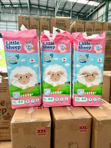 ( ยกลัง x3 ) แพมเพิสเด็กพรีเมียม Little Sheep ลิตเติ้ล ชีพ แบบกางเกง Size XXL 132 ชิ้น - 3 แพ็ค (รุ่นใหม่)