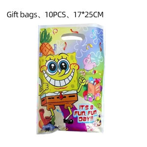 Potdemiel | Cartoon Sponge&bob Gift Bags Goody Bag Candy Bag Birthday Party Favors Supplies Christmas Party Decorations Baby Shower Decora