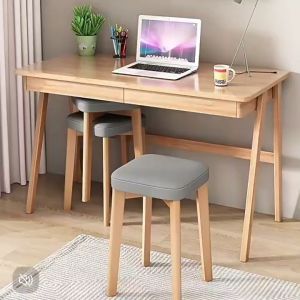 HomeFurni Modern Solid Wood Stools for Dining & Coffee Shops - Stackable Eco-Friendly Non-Slip Base