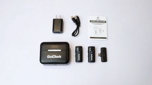 Micro thu âm không dây GoChek S23 - 2 mic kèm Dock sạc lọc tạp âm khi livequay videoghi âm cho điện thoạimáy tính