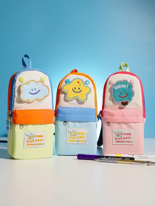 Korean Style Macaron Series Stationery Pouch Cute Pencil Case Washable Large Multifunctional Stationery Storage Gift