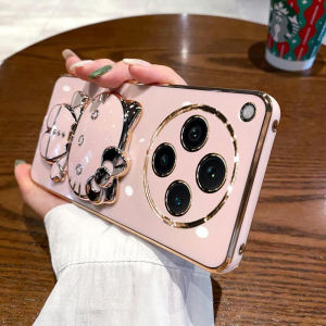 Applicable to OPPO Find X8 mobile phone case electroplated KT cat bracket makeup mirror findx7ultra silicone soft h260709