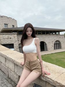 Elegant Three-Color Slimming Side Split Straight Leg Casual Shorts Versatile Comfortable Womens Yoga Fitness Sportswear