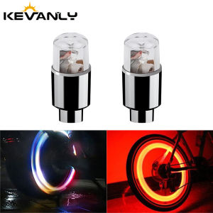 KEVANLY | 2PCS Car Motorcycle Bicycle Tire Valve LED Lights Colorful Wheel Decorative Light Night Tire Valve Caps Light Modified Parts