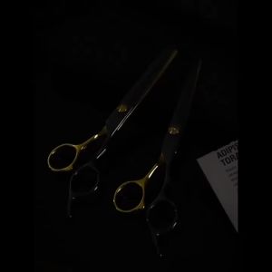Professional Hair Cutting Scissors Home Hair Cutting Barber/Salon Thinning Shears Stainless Steel Hairdressing Black Golden