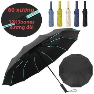 Ô Dù Gấp Chống Gió Cỡ Lớn 12k 60 Nan Chống Thấm Nước Chống Nắng Chống Tia UV Tự Động Hoàn Toàn Dành Cho Nam Nữ Ô Dù Sang Trọng