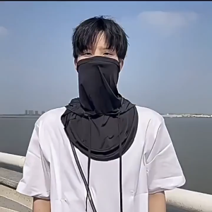 ( BUY 1 TAKE 1 ) Fashionable and trendy sunscreen mask reusable ice silk mask with adjustable neck