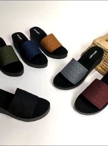 Sandal Wedges Wanita Dewasa Selop Rajut Import Motif Wb 10 Zigzag Terbaru