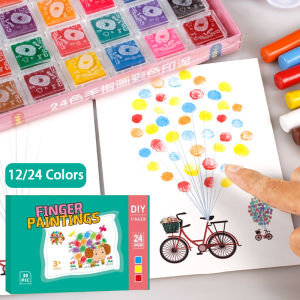 24 Colors Kids Finger Painting Kit Early Education Toys Non-Toxic Washable Kids Painting Set Graffiti Creative Gift