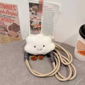 Cute Cloud Plush Mobile Phone Clip-On Charm Fall Winter New Style for Apple Devices Chain Strap Fashionable Digital Accessories