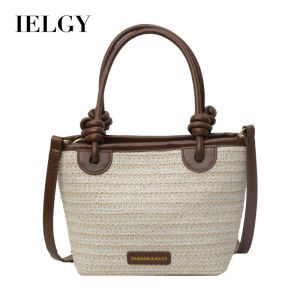 IELGY Fashion Handbag Simple Casual Straw Bag Seaside Vacation Shoulder Messenger Bag