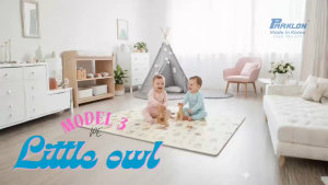 (Mẫu 3) Thảm Parklon Hàn Quốc chính hãng chất liệu PE 1 mặt size nhỏ mẫu Bạn Cú Nhỏ (Little Owl)