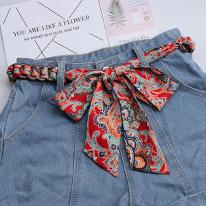 Fashionable Korean Wide Ribbon Belt for Skirts Versatile Ultra Long Chiffon Weave Butterfly Knot Ladies Waist Seal