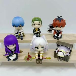 Bandai | Burial of Frieren Anime Q-version Hero Frieren Figurine Cute Toy PVC Desktop Ornament Anime Peripheral Cartoon Model Gift