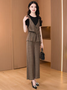 ชุดแต่งงานฤดูใบไม้ผลิ ชุดสองชิ้น แฟชั่น เอวสูง แขนสั้น คอตั้ง โพลีเอสเตอร์ 100% ชุดทำงานฤดูใบไม้ผลิ ชุดทำงานฤดูใบไม้ผลิ