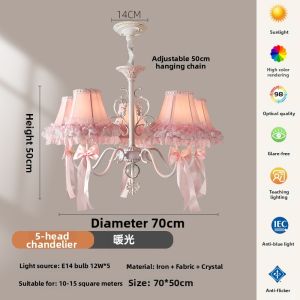 OUCHAO | Ribbon Bow Princess French Country Chandelier